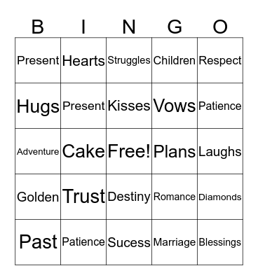 Earl & Rose's 50th                                                            Wedding Anniversary Bingo Card
