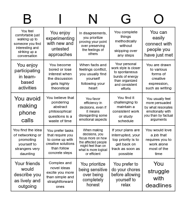 What's your preferred style? Bingo Card