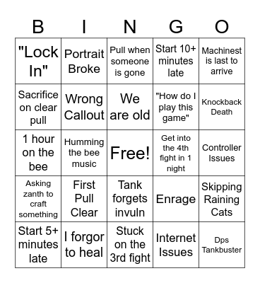 Reclears bingo Card