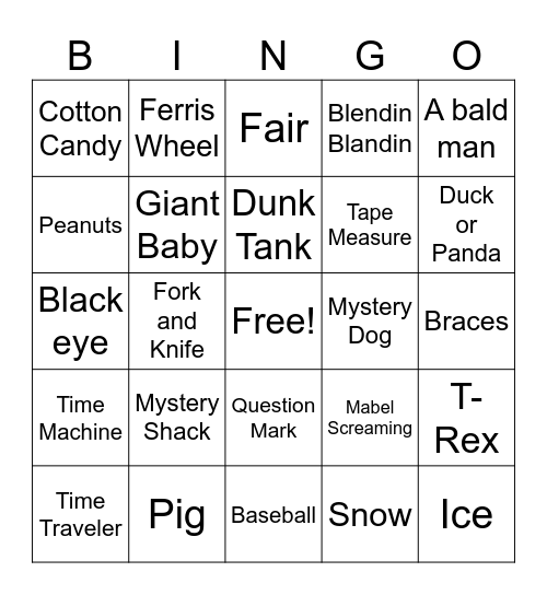 Bingo Falls Bingo Card