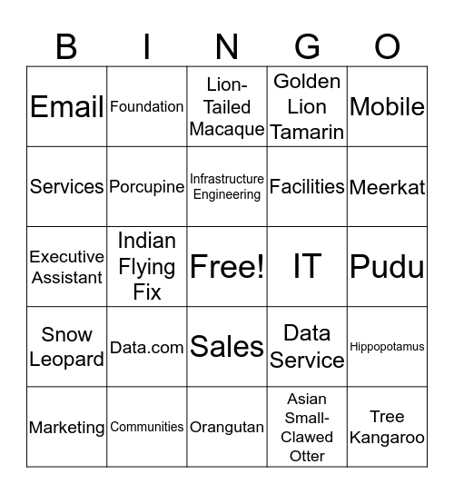 SALESFORCE CLOUD BINGO Card