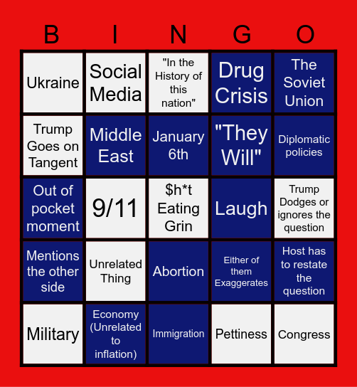 Debate Bingo Card