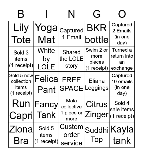 LOLE BINGO Card