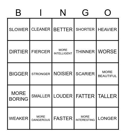 AMAZING ANIMALS Bingo Card