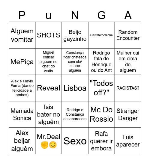 Punga Alta Bingo Card