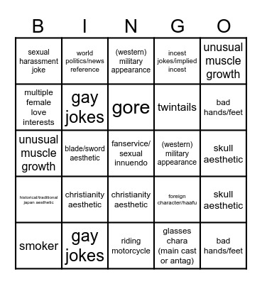 oh!great bingo Card