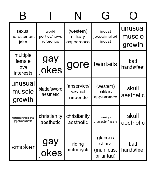 oh!great bingo Card