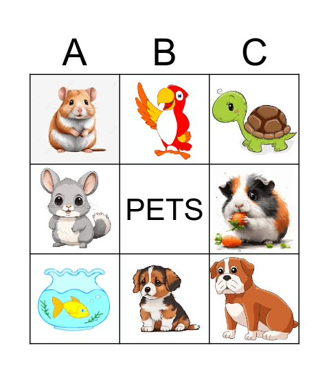 PETS! Bingo Card