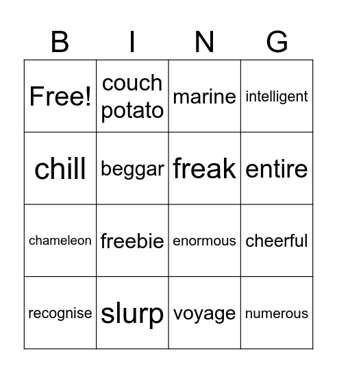 Lucas Bingo Card