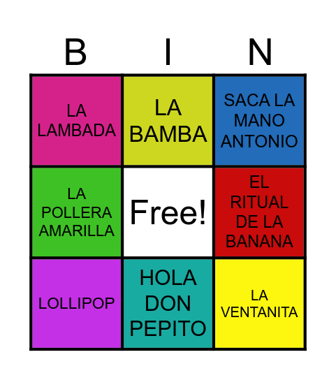 BINGO MUSICAL Bingo Card