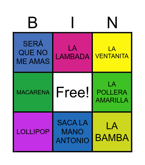 BINGO MUSICAL Bingo Card