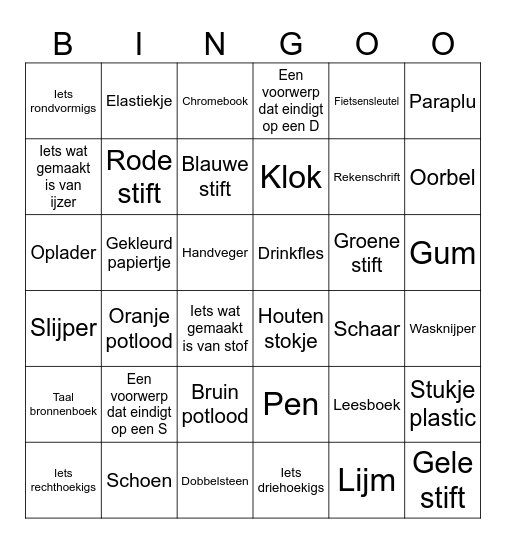 Klassenspullen Bingo Card