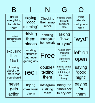 SIMP Bingo Card