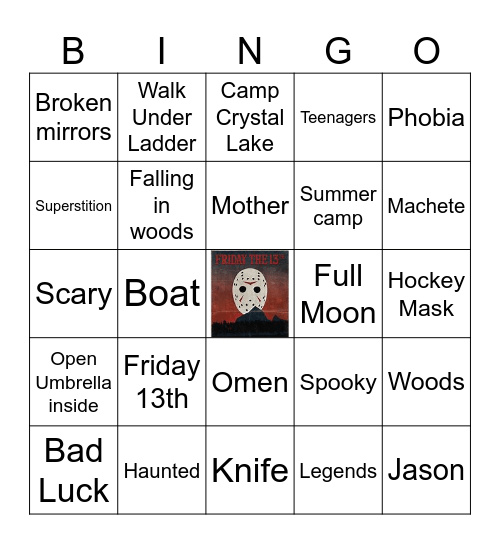 Friday the 13th Bingo Card