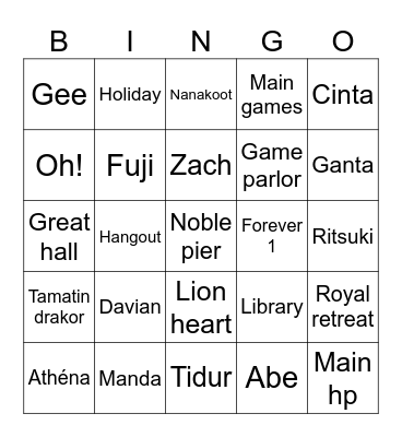 Papan Davian Bingo Card