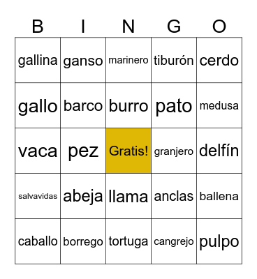 Loteria! Bingo Card