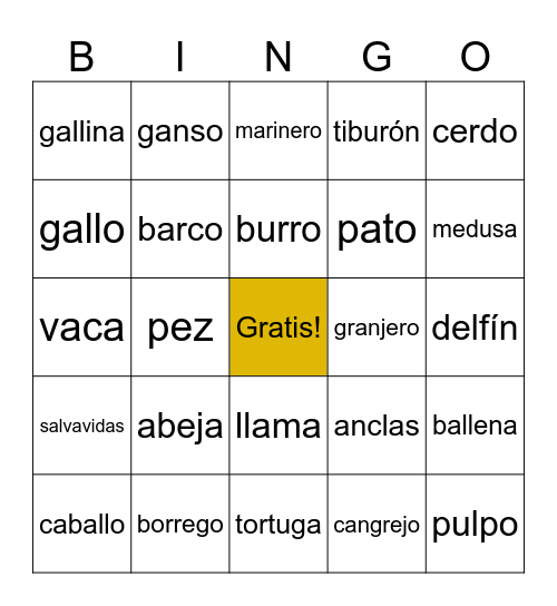 Loteria! Bingo Card