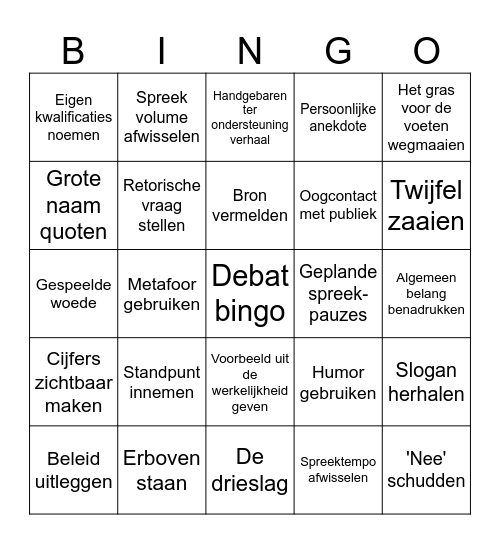 Debatbingo Card