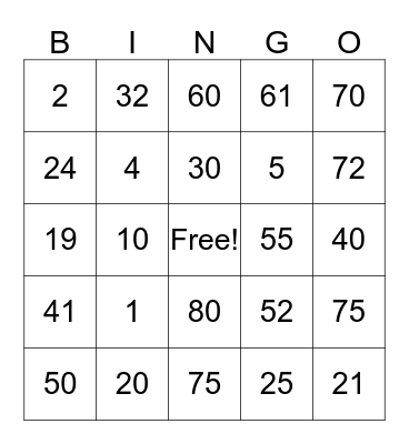 GILES FAMILY  Bingo Card