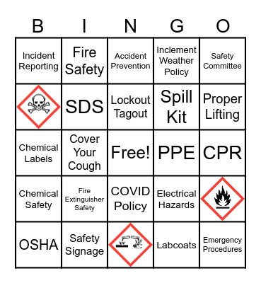 Safety Bingo Card