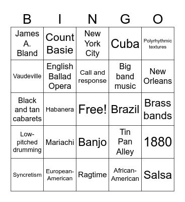 Review Bingo Card