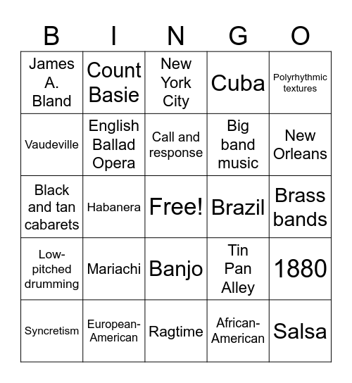 Review Bingo Card