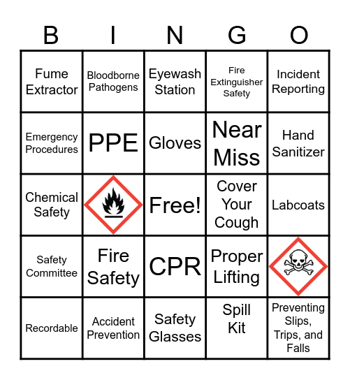 Safety Bingo Card