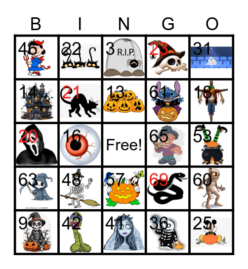 Halloween Bingo Card