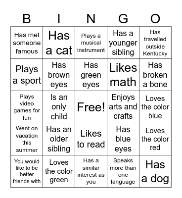 Find Someone Who... Bingo Card