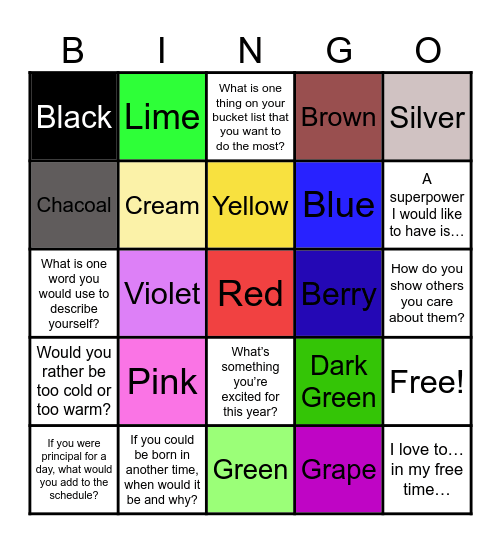 Getting to Know You Bingo! Bingo Card