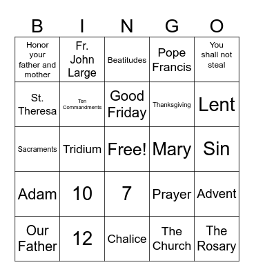CCD BINGO Card