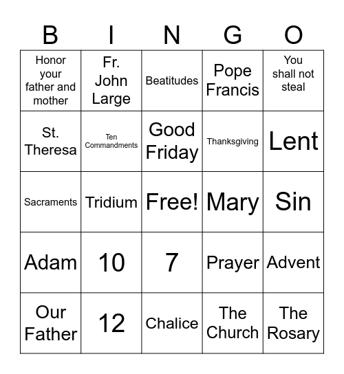 CCD BINGO Card