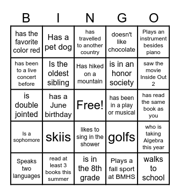 Find someone who.... Bingo Card