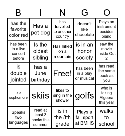 Find someone who.... Bingo Card