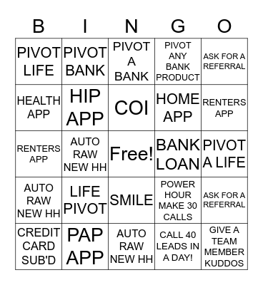 August BINGO Sales Bingo Card