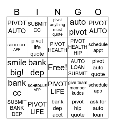 AUGUST BINGO SERVICE Bingo Card