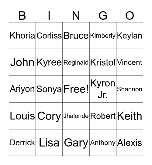 FAMILY BINGO Card