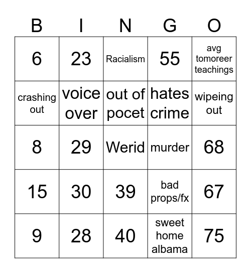 Number Bingo 1-75 Bingo Card