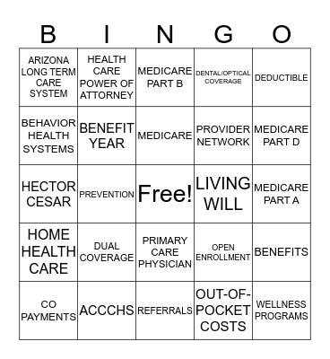 INSURANCE Bingo Card