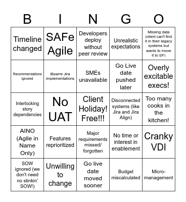 PM Bingo! Bingo Card