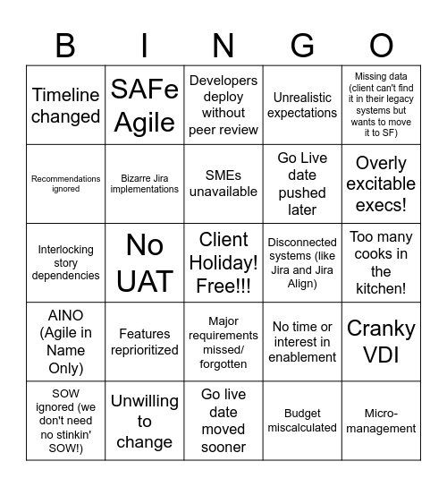 PM Bingo! Bingo Card