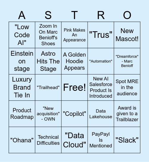 Dreamforce 2024 Bingo Card