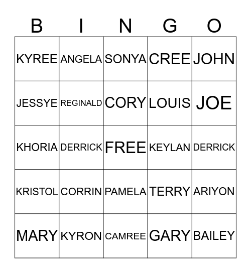 FAMILY BINGO Card