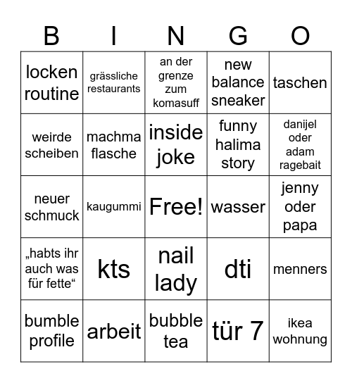 leonie bingo Card
