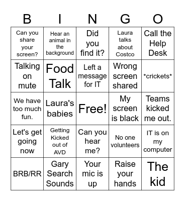 Training Bingo 3 Bingo Card