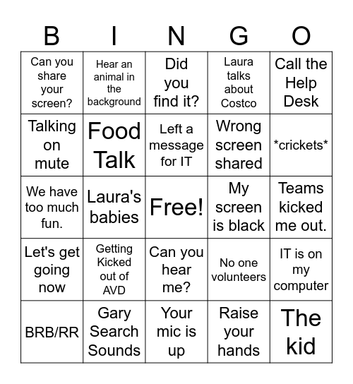 Training Bingo 3 Bingo Card