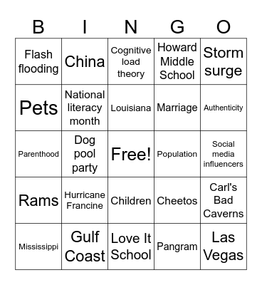 CNN 10 9/12/24 Bingo Card