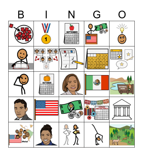 Hispanic Heritage Month Bingo Card