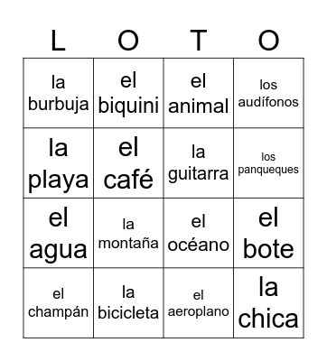 Favorito Bingo Card
