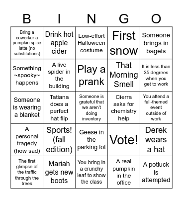 Akrochem Autumn Bingo Card